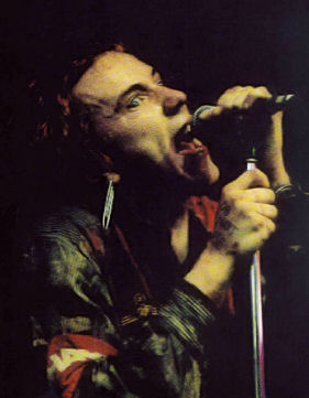 Sex Pistols John Rotten on stage at the Paradiso