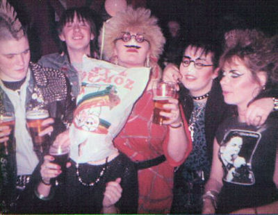 Wolverhampton Punkettes (Jennie's in red) circa 1983. (Courtesy of Jennie)