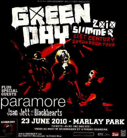 Green Day flyer (Joe Donnelly)