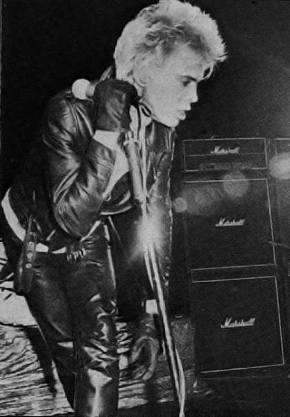 Billy Idol leathered up on stage at the Roundhouse (dc archives)