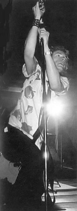 Johnny Rotten on stage at the Club Du Chalet Du Lac September 3rd 1976 (Ray Stevenson)