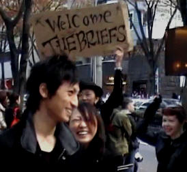 Japanese fans welcome the band