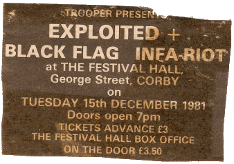 Hilariously misquided lineup of Exploited, Black Flag & Infa Riots 4 date tour of the UK (DC Collection)
