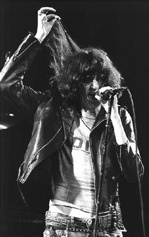 Joey Ramone contemplates a trim at Seattle Paramont in 1978 (?)