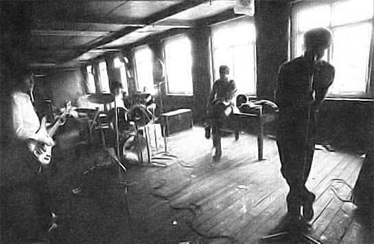 Joy Division in their Manchester rehearsal space 1979 