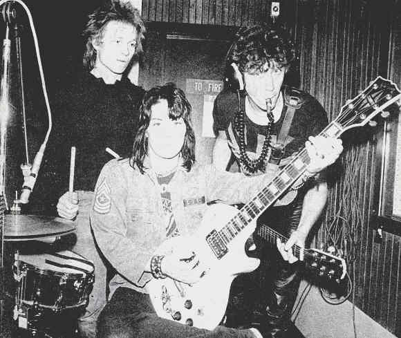 Paul Cook, Joan Jett and Steve Jones in the studio LA 1979 - (DC Archives)