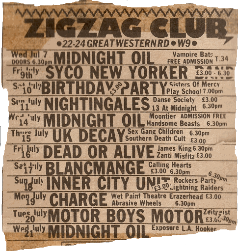Zig Zag flyer 1982 (DC Collection)