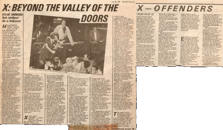 X First major UK music press exposure Sounds June 26th 1980 (DC Archives)