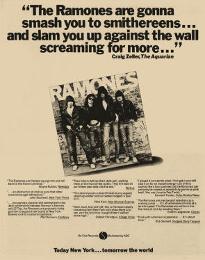 Ramones full page ad 1976