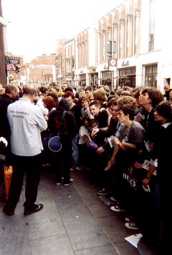 ANTI FLAG meet n greet outside the Academy (Courtesy of Joe Donnelly)