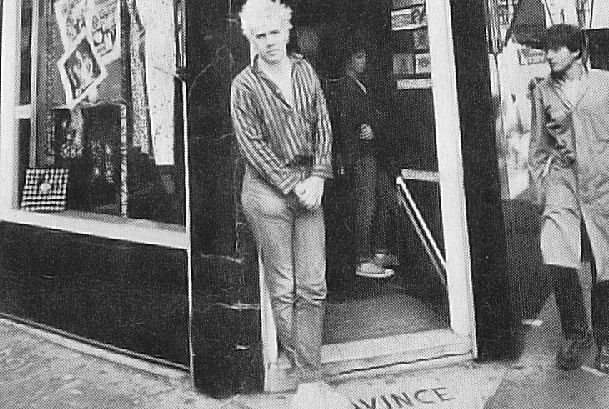 John outside Fans  - 1981 (Virginia Turbett)